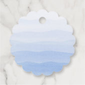 Ombre Gradiënt Dompelverf Blauwe Bruiloft Feest Bedankjes Labels (Achterkant)