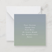 Ombre Gradient Dusty Blue Green Wedding Hartelijk  Notitiekaartje (Achterkant)