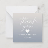 Ombre Gradient Dusty Blue Ivory Wedding Bedankt Notitiekaartje (Voorkant)