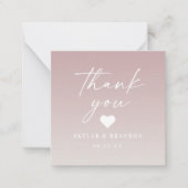 Ombre Gradient Mauve & Off-White Wedding Hartelijk Notitiekaartje (Voorkant)
