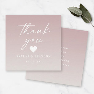 Ombre Gradient Mauve & Off-White Wedding Hartelijk Notitiekaartje