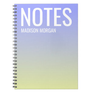 Ombre gradiënt paars gele typografie modern notitieboek