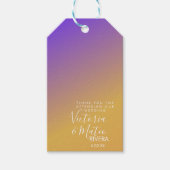 Ombre Gradient Paars Yellow Sunset Wedding Cadeaulabel (Voorkant)