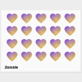 Ombre Gradient Paars Yellow Sunset Wedding Hart Sticker (Vel)