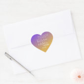Ombre Gradient Paars Yellow Sunset Wedding Hart Sticker (Envelop)