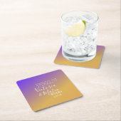 Ombre Gradient Paars Yellow Sunset Wedding Kartonnen Onderzetters (Insitu)