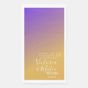 Ombre Gradient Paars Yellow Sunset Wedding Servet