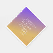 Ombre Gradient Paars Yellow Sunset Wedding Servet (Hoek)