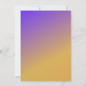 Ombre Gradient Paars Yellow Wedding Invitation Kaart (Achterkant)