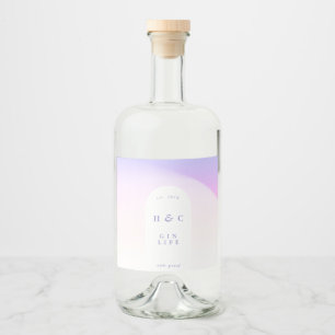 Ombre Gradient Paarse Mist Modern Gin Arch Likeurfles Etiket