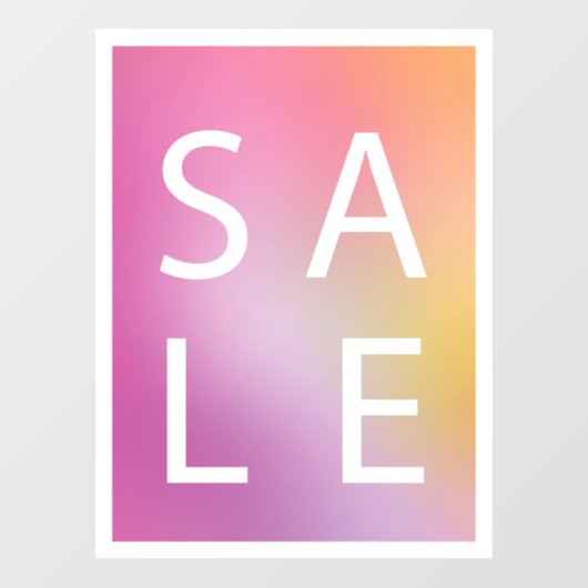 Ombre Gradient Pink Sale Raamsticker (Vel)