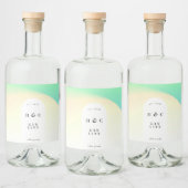 Ombre Gradient Yellow Green White Modern Gin Arch Likeurfles Etiket (Flessen)