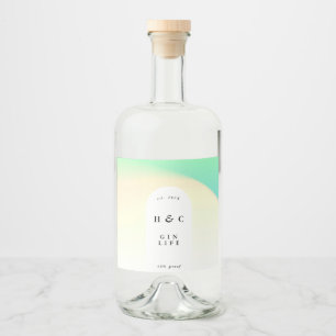 Ombre Gradient Yellow Green White Modern Gin Arch Likeurfles Etiket