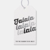 Ombre Gray Falalalala Bold Script Modern Holiday Cadeaulabel (Voorkant)