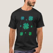 Ombre Green 4 Leaf Faux St Patricks Day T-shirt (Voorkant)