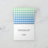 Ombre Green Blue Houndstooth Dank u kaarten (Binnen)