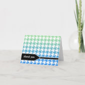 Ombre Green Blue Houndstooth Dank u kaarten (Voorkant)