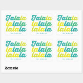 Ombre Green Limoen Falalalala Custom Holiday Stick Vierkante Sticker (Vel)