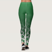 Ombre & Green Over Black Shamrock Pattern op White Leggings (Achterkant)