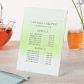 Ombre Green Waterverf Minimal Service Price Reclamebord Met Voetstuk (Insitu)