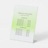 Ombre Green Waterverf Minimal Service Price Reclamebord Met Voetstuk (Voorkant)