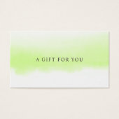 Ombre Green Waterverf Minimalist Luxury Gift Kaart (Voorkant)