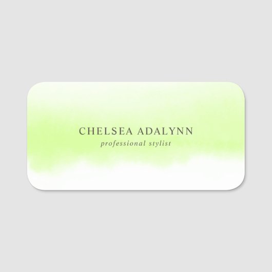 Ombre Green Waterverf minimalistisch bedrijf Naamplaatje (Voorkant)