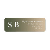 Ombre Green & Yellow Wedding Return-adres Etiket (Voorkant)