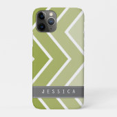 Ombre Green Zig Zag Chevrons Pattern Case-Mate iPhone Case (Achterkant)