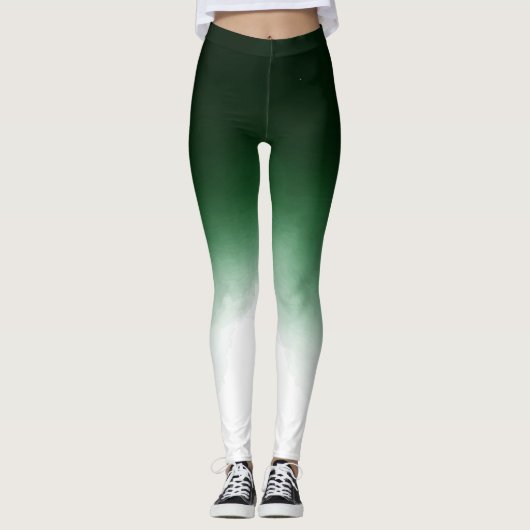 Ombre Groene Dip Kleurstof Leggings (Voorkant)