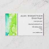 Ombre groene, gele en rode waterverf visitekaartje (Achterkant)