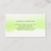 Ombre Groene Waterverf Minimalistische Afsprakenka Afsprakenkaartje (Achterkant)