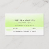 Ombre Groene Waterverf Minimalistische Afsprakenka Afsprakenkaartje (Voorkant)