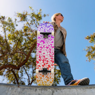 Ombre Hand getrokken Doodle Bloem Patroon Persoonlijk Skateboard