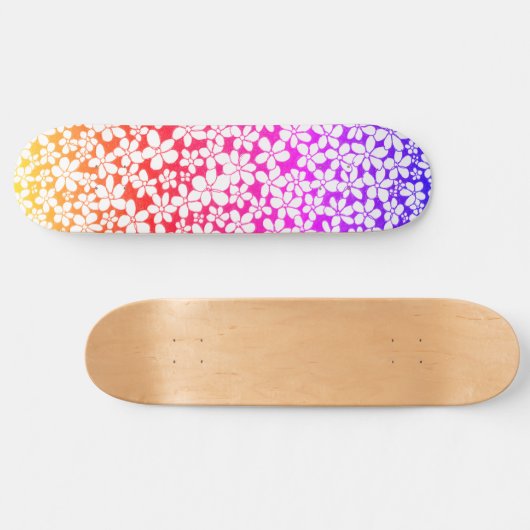 Ombre Hand getrokken Doodle Bloem Patroon Persoonlijk Skateboard (Horizontaal)