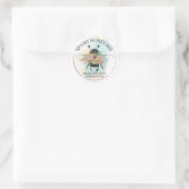 Ombre Hearts Floral Apiary Honey Bee Ronde Sticker (Tas)