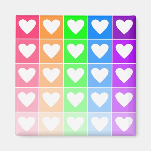 Ombre Hearts Magneet (Voorkant)
