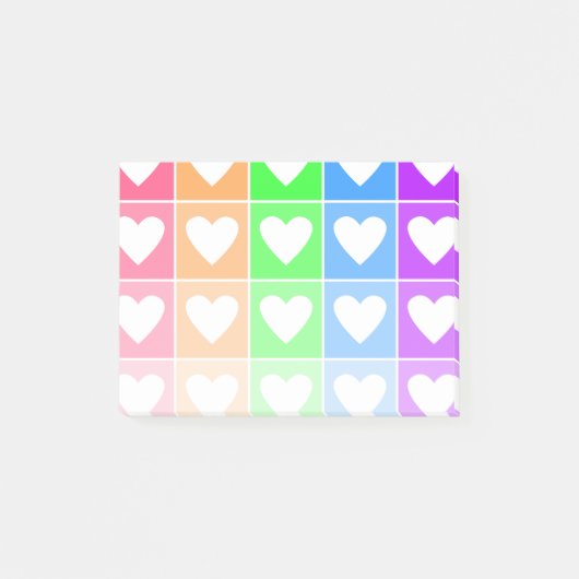 Ombre Hearts Post-it® Notes (Voorkant)