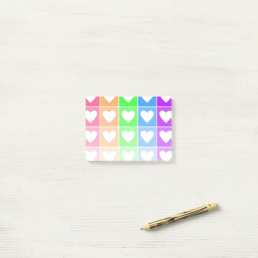 Ombre Hearts Post-it® Notes (Op bureau)