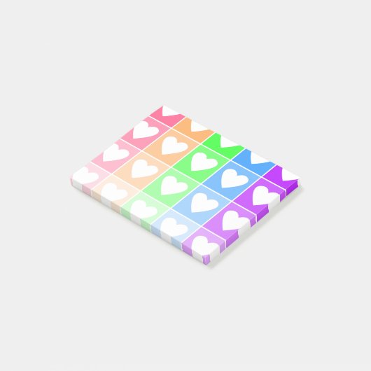 Ombre Hearts Post-it® Notes (Schuin)