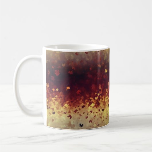 Ombre herfstbladkleuren koffiemok (Links)