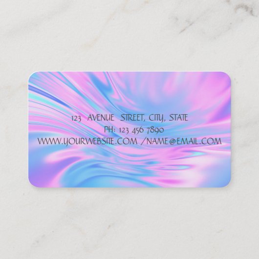 Ombre Holographic Brush Stroke Lotus Visitekaartje (Achterkant)