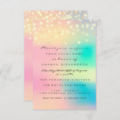Ombre Holographic Bubble Bridal Sweet 16th Confett Kaart (Voorkant / Achterkant)