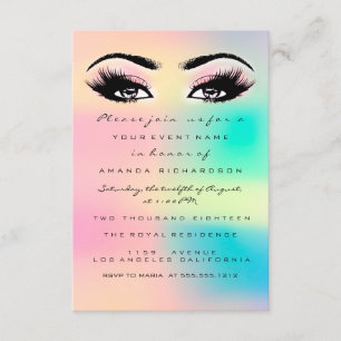 Ombre Holographic Bubble Bridal Sweet 16th Eyelash Kaart
