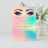 Ombre Holographic Pastel Bridal Sweet 16th Eyelash Kaart (Staand voorkant)
