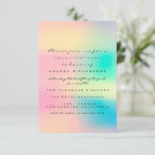 Ombre Holographic Pastel Bridal Sweet 16th Kaart (Staand voorkant)