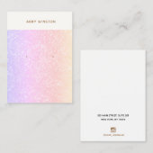 Ombre Holographic Rainbow Glitter Earring Holder Visitekaartje (Voorkant / Achterkant)