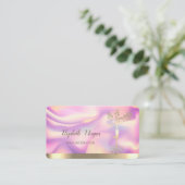 Ombre Holographic Tree Women Silhouette, Yoga Visitekaartje (Staand voorkant)