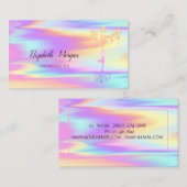 Ombre Holographic Yoga, Tree Women Silhouette Visitekaartje (Voorkant / Achterkant)