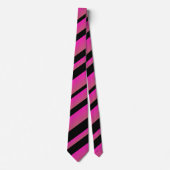 Ombre Hot Pink Black Multi Diagonal Stripes Stropdas (Voorkant)
